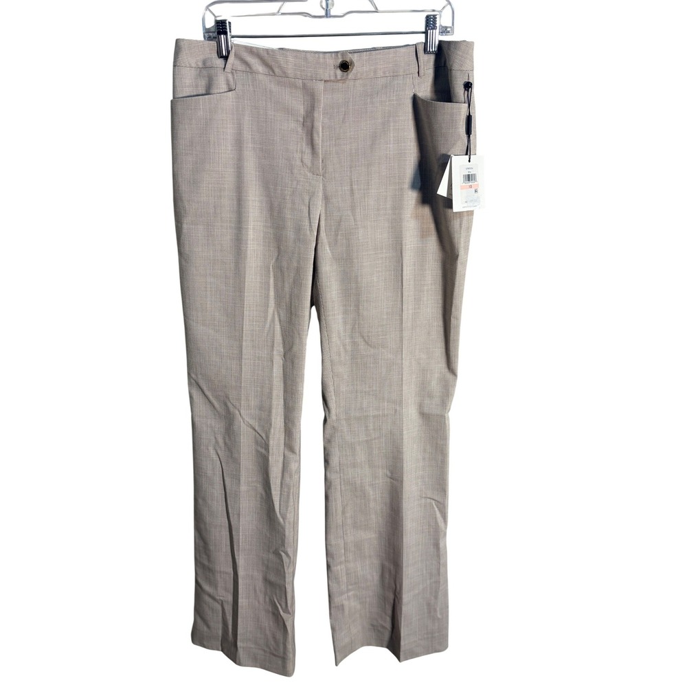 Calvin Klein Modern Fit Tan Plaid Dress Pants‎ Womens 10 NWT Business Slacks